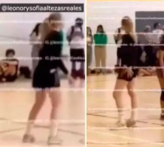 Leonor jugando al voleibol