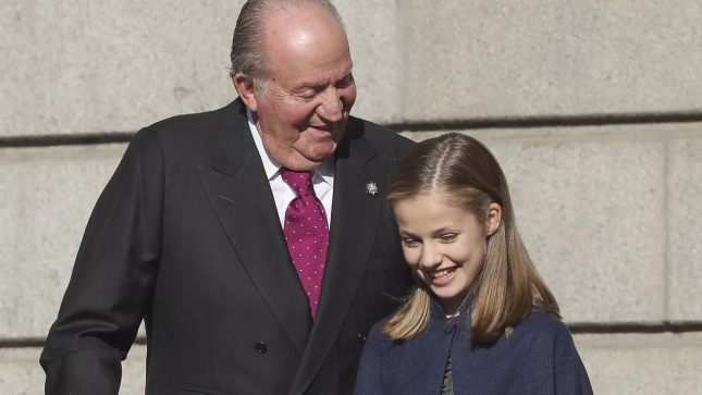 Juan Carlos I y Leonor en una de sus últimas fotos