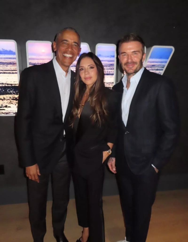 Obama David y Victoria Beckham Obama David y Victoria Beckham