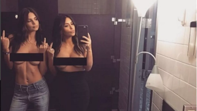 Kim Kardashian y Emily Ratajkowski Kim Kardashian y Emily Ratajkowski