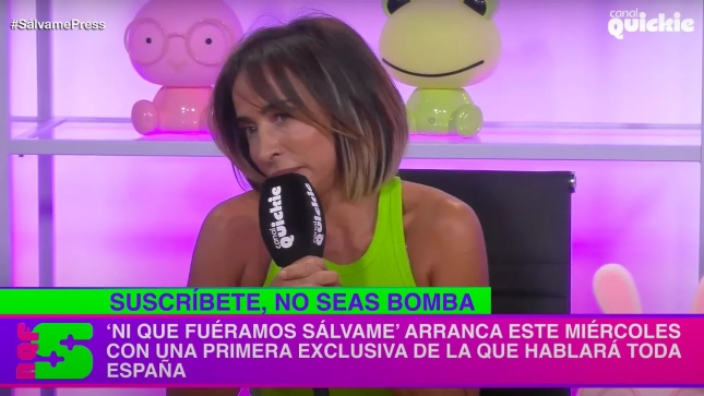 María Patiño en la presentación de 'Ni que fuéramos Sálvame' | Youtube María Patiño en la presentación de 'Ni que fuéramos Sálvame' | Youtube